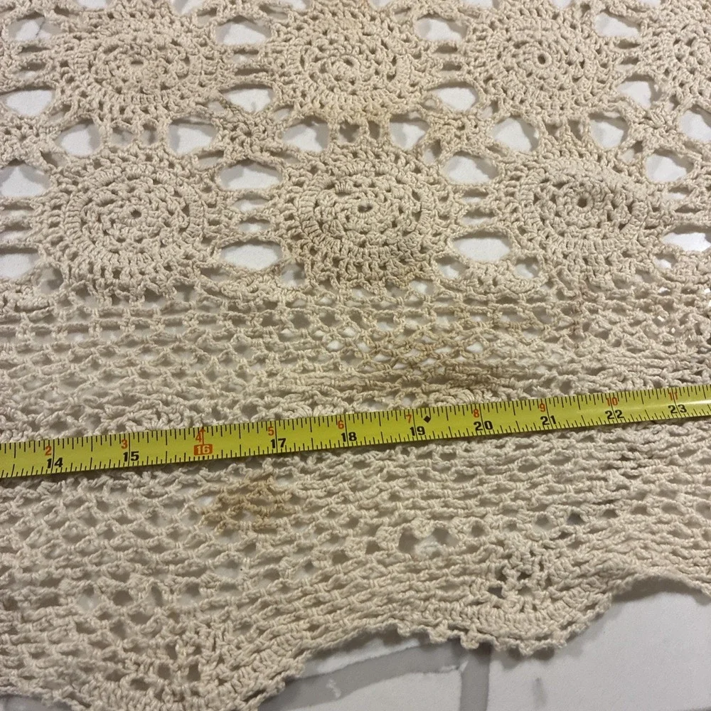 Crochet Tablecloth Rectangle 36x54 Beige Unbranded.